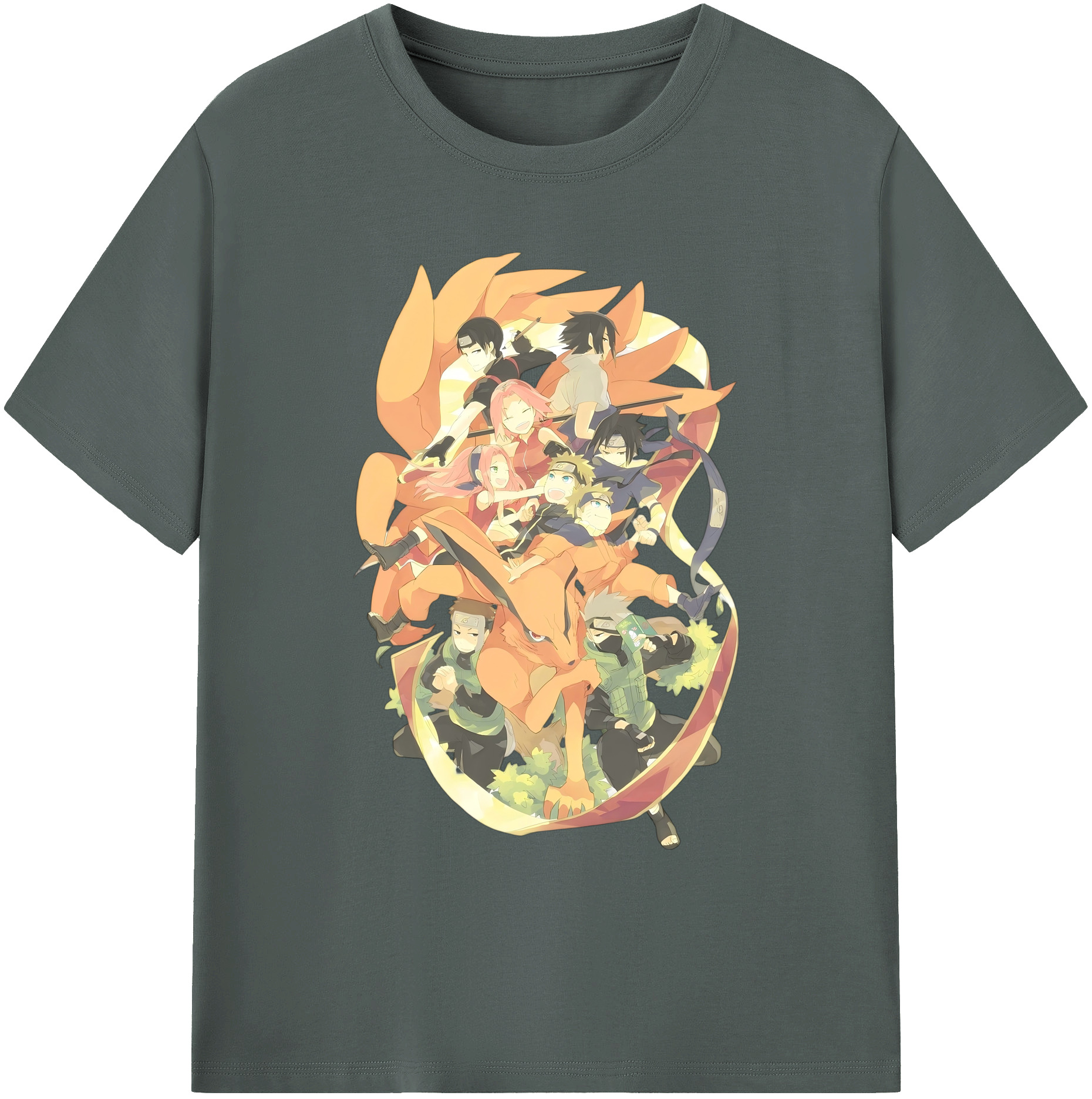 （画像用） NARUTO -ナルト- うずまき ナルト Uzumaki Naruto 綿100％ メンズ半袖Tシャツ｜肌触りやわらか＆通気性